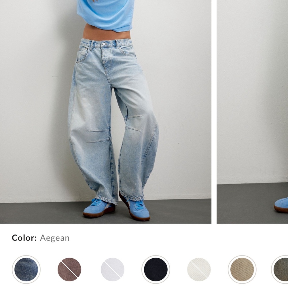 Light Blue Good Luck Barrel Jeans